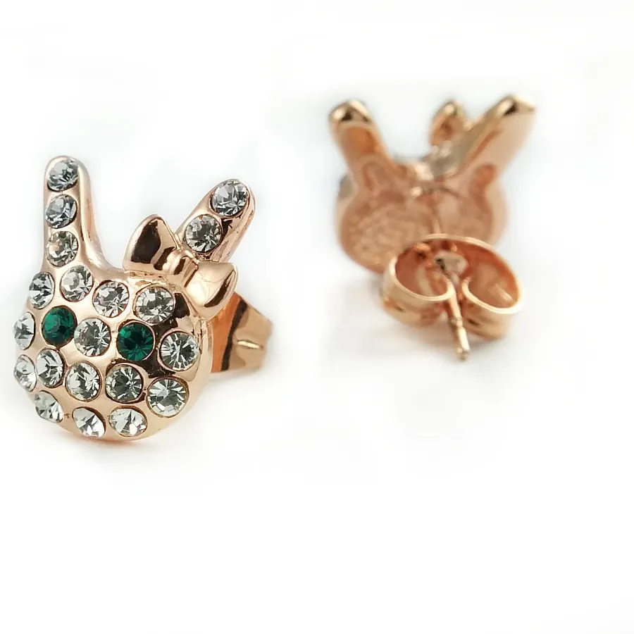 Authentic Celestial Hare: Ethereal 18k Rose Gold Studs