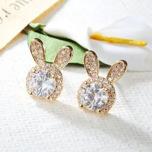 Authentic The Golden Hare Whispers: 18k Gold-Plated Sacred Rabbit Studs