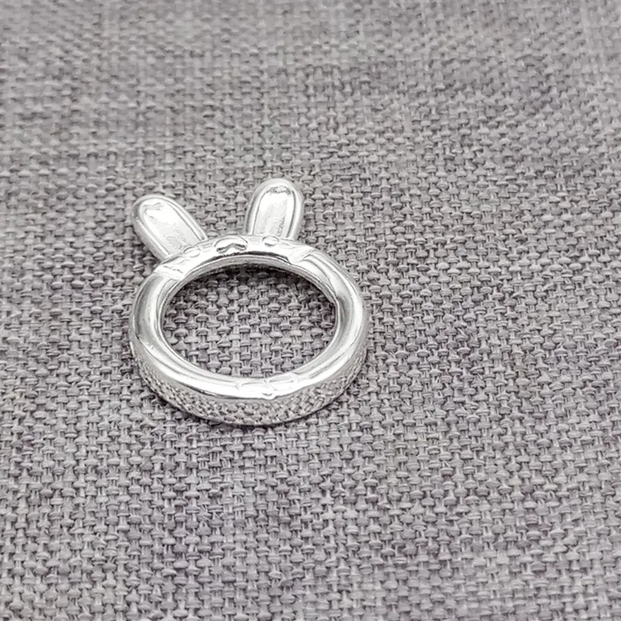 Authentic Sterling Silver Easter Rabbit Bunny Bead Frames Gold Plated Fit 8mm Pearl Bead