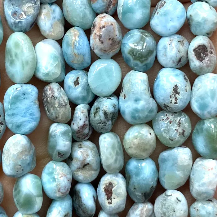 Authentic Waves Of Atlantis Raw Larimar Beads For Soulful Creations