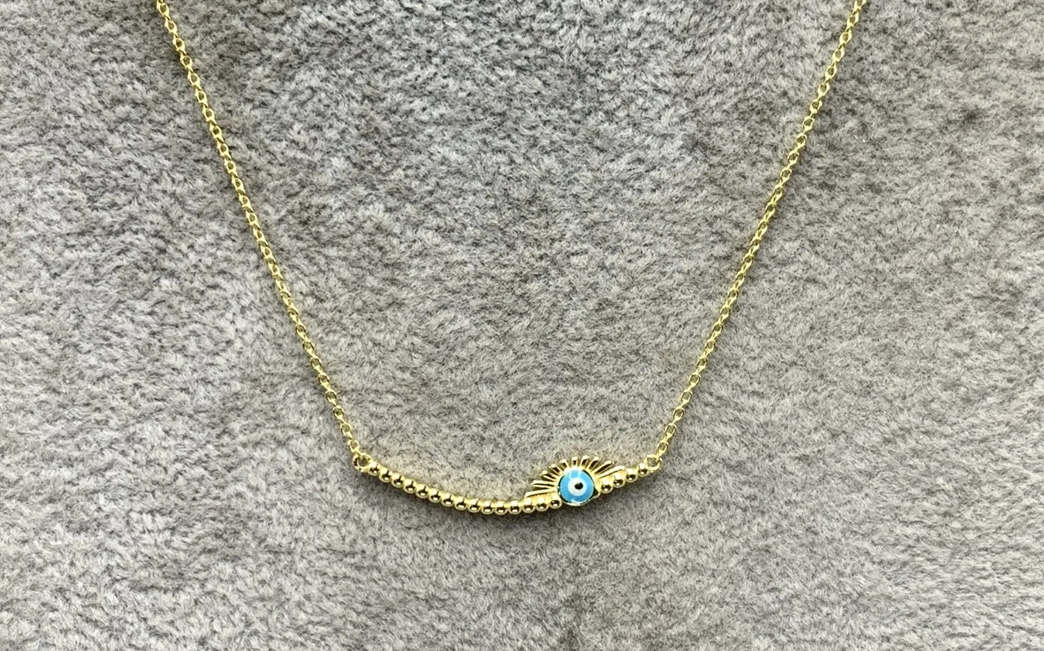Authentic Gold Plated Sterling Silver Evil Eye Necklace