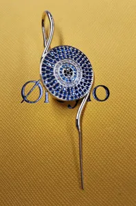 Authentic Oreylo 14K Gold Plated Evil Eye Helix Hook Earring 2.75"