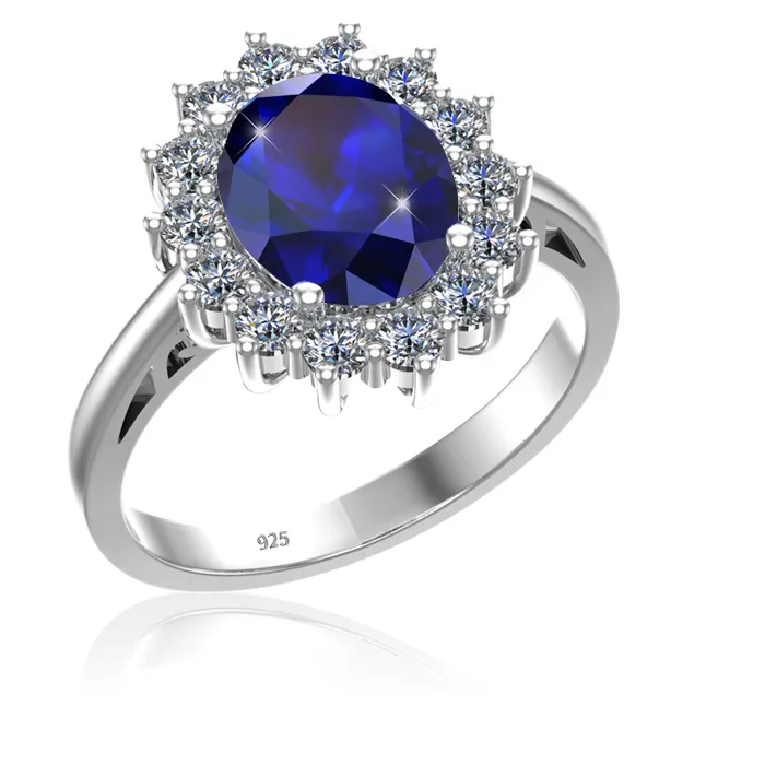 Authentic Sapphire Halo A Silver Ring Of Love & Fortune