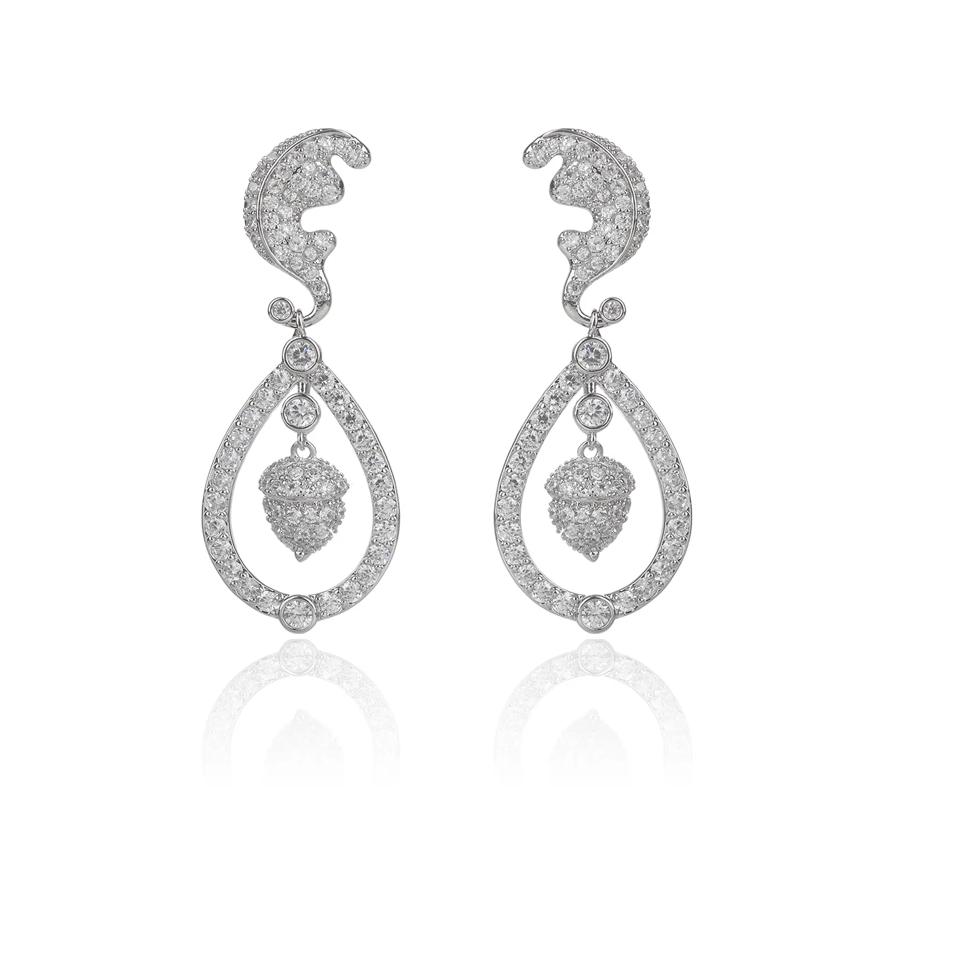 Authentic The Duchess Cascade Radiant Gold- Plated Cz Bridal Dangle Talisman