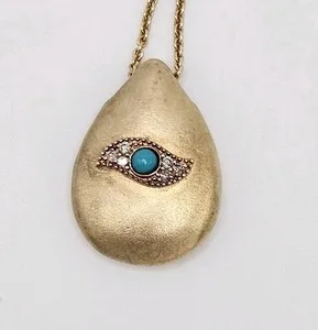 Authentic Mystic Shield: Turquoise Evil Eye Pendant – 925 Gold‑Plated Guardian Amulet