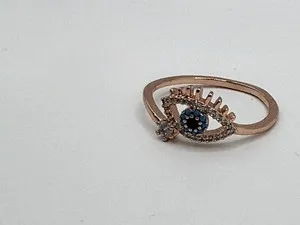 Authentic Rose Gold Plated Evil Eye Adjustable Ring Size 8