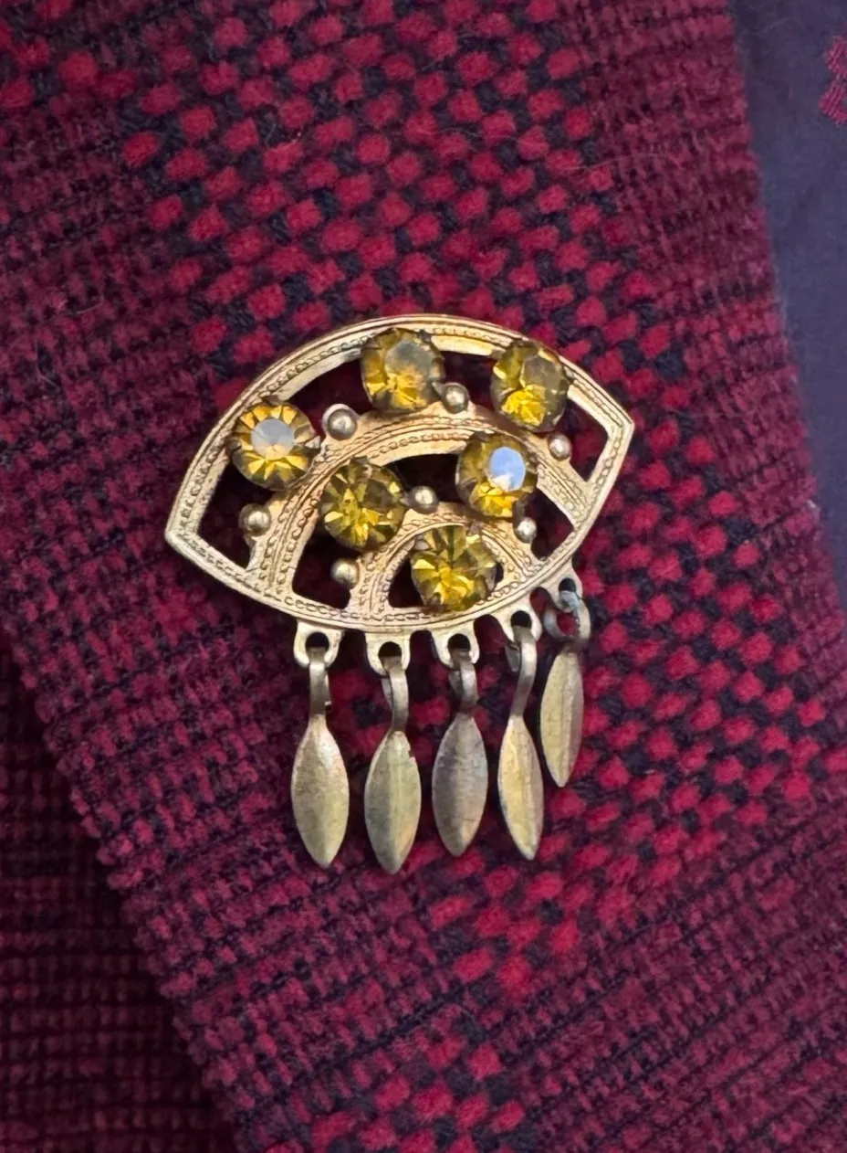 Authentic Protective Harmony - Vintage Soviet USSR Gold Plated Evil Eye Brooch