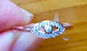 Authentic Thomas Sabo Rose Gold Plated Evil Eye Ring, Size 56