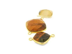 Authentic The Golden Anchor of Focus: Tiger Eye Cushion Bezel Connector