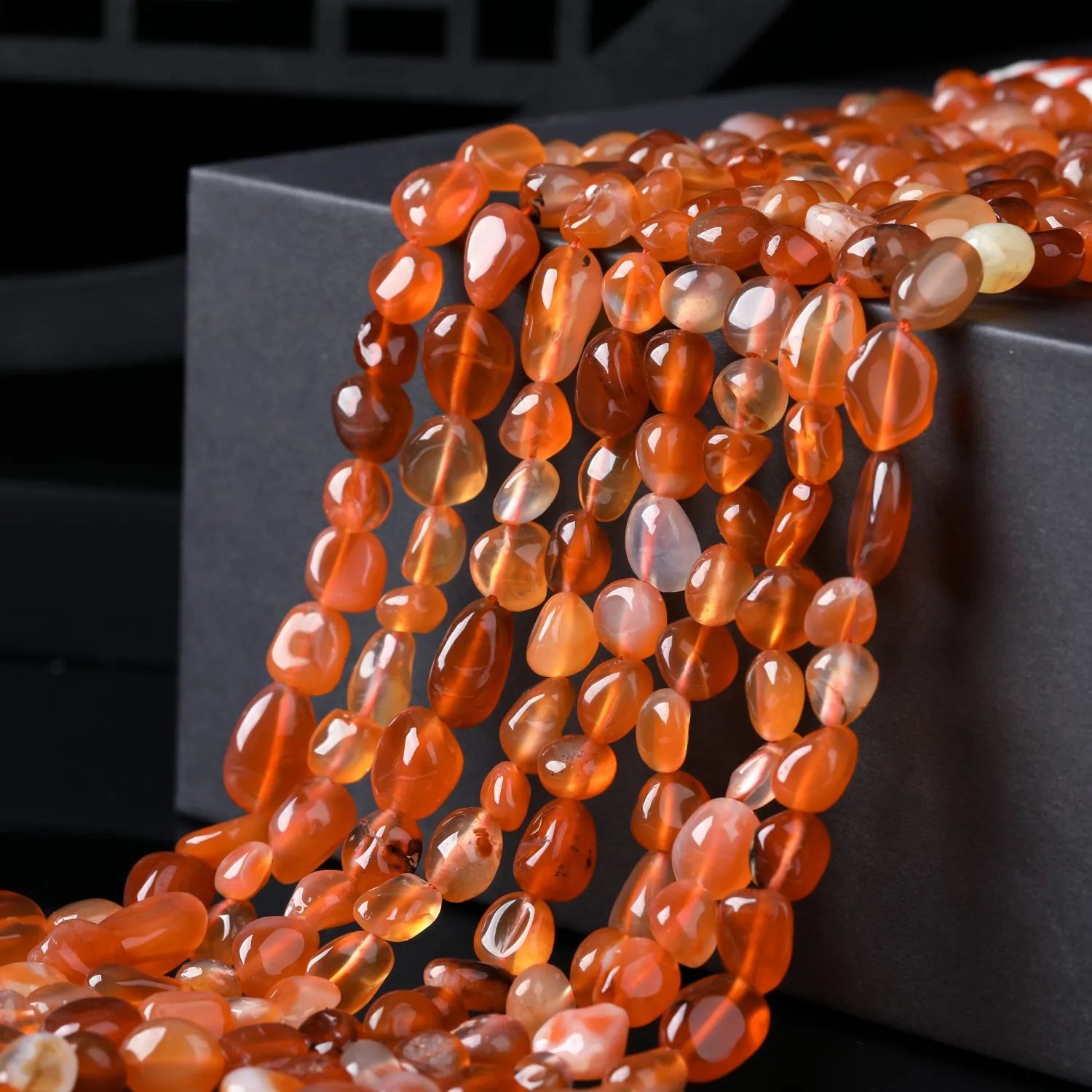 Authentic 6- 8Mm Natural Stone Red Agate Irregular Oval Shape Bead Loose Spacer Bead For Jewelry Making Diy Necklace Bracelet Accessory