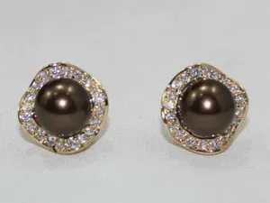 Authentic Amulets of Harmony: Shell Pearl, Jade, and Tiger Eye Gold-Plated Studs