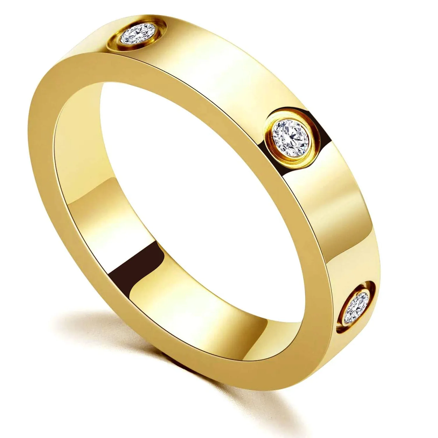 Authentic Love Friendship Ring 18K Gold-Plated Stainless Steel Promise Ring Wedding Band Jewelry Birthday Gifts for Women