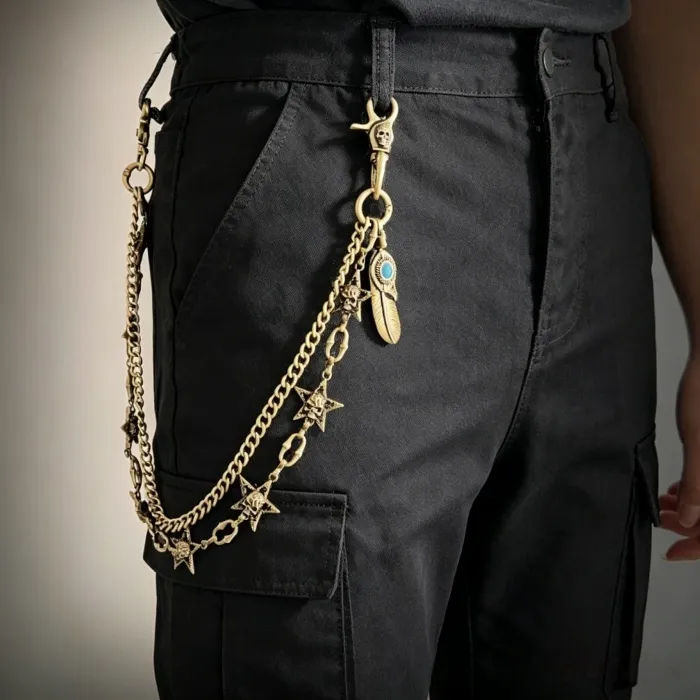Authentic Hip Hop Punk Rock Pants Waist Chain Keychain Trousers Wallet Key Chains Jeans Hip- Hop Jewelry
