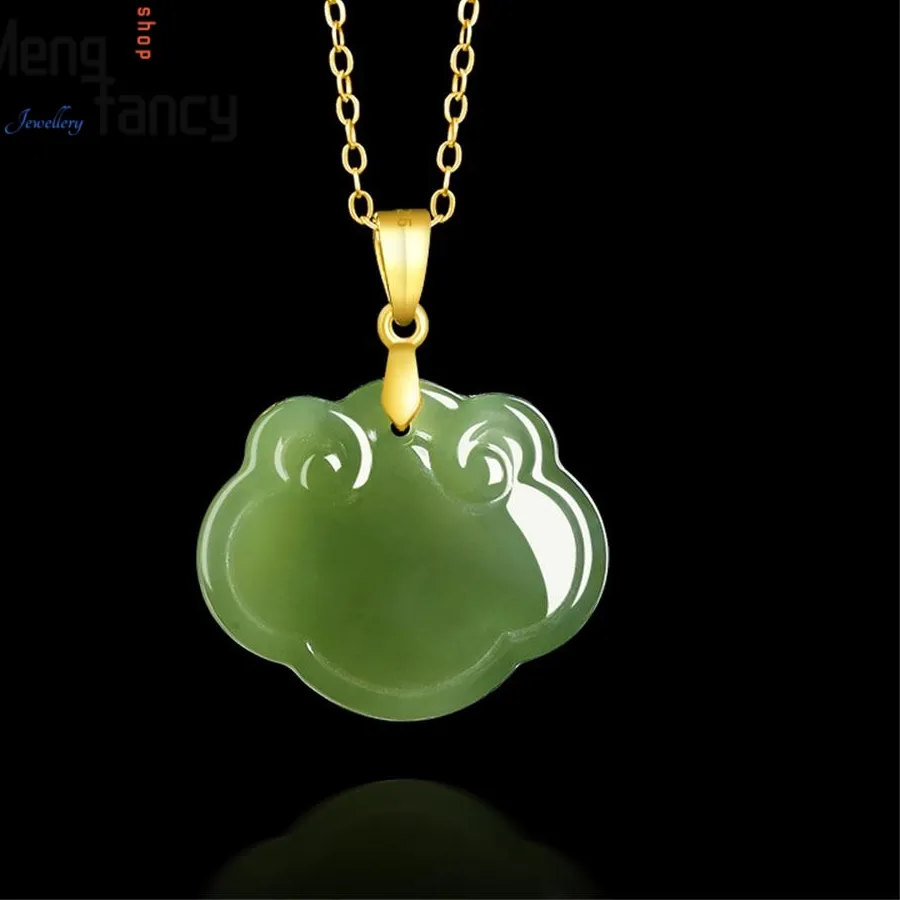 Authentic Guardian Of Serenity Hetian Jasper Ruyi Lock Pendant In Sacred Silver