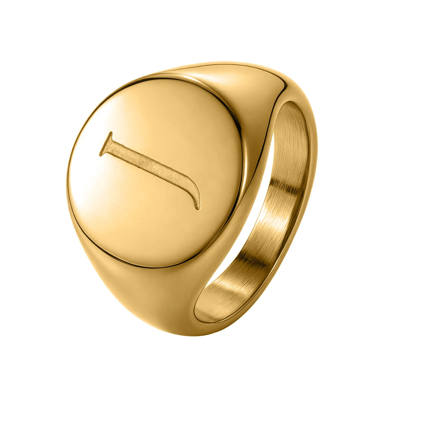Authentic Custom Initial Signet Ring Personalized Letter Monogram Ring 3D Alphabet Jewelry Minimalist Statement Ring Birthday