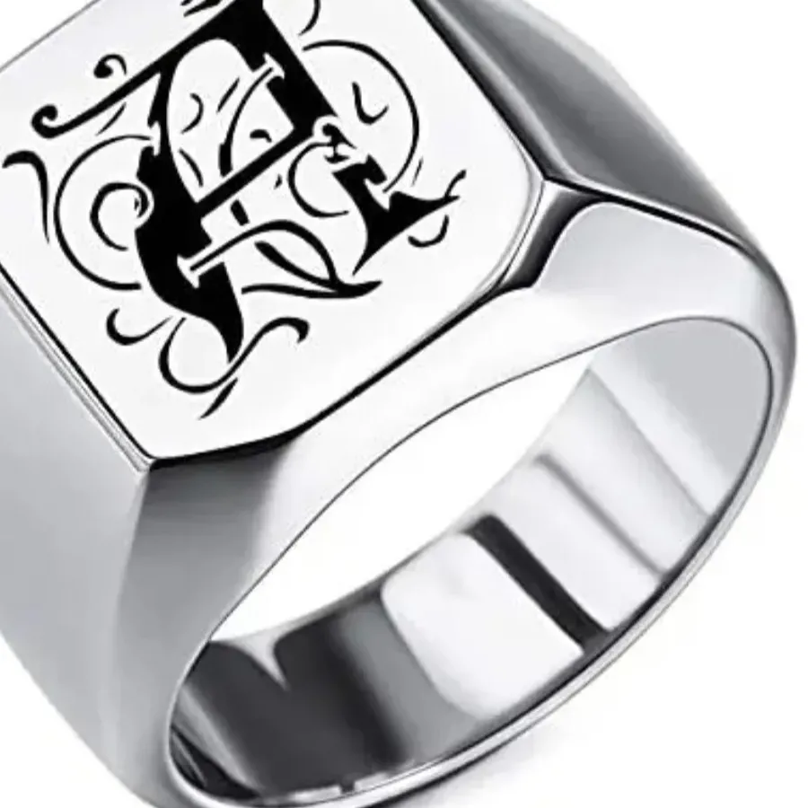 Authentic The Sealed Sigil An Initial Monogram Signet Ring Of Personal Power