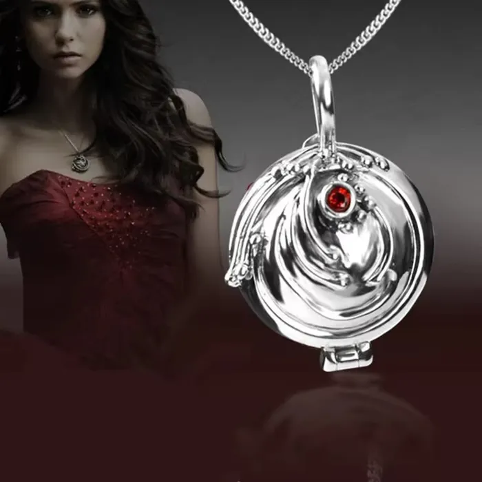 Authentic The Vampire Diaries Necklace Elena Gilbert Vervain Verbena Pendant Photo Locket Jewelry Men Women Christmas Party Gifts