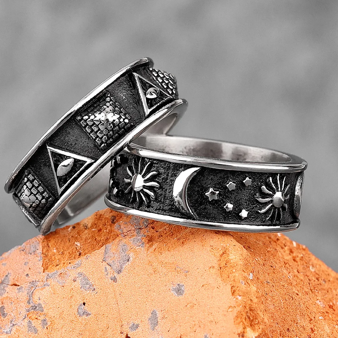 Authentic Celestial Pyramid Ring Lunar And Solar Sigil Of Boundless Creativity
