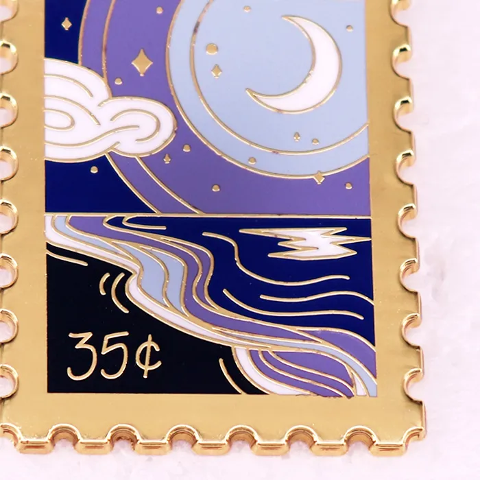 Authentic Crescent Of The Celestial Sky A Gold- Plated Moon Talisman Brooch