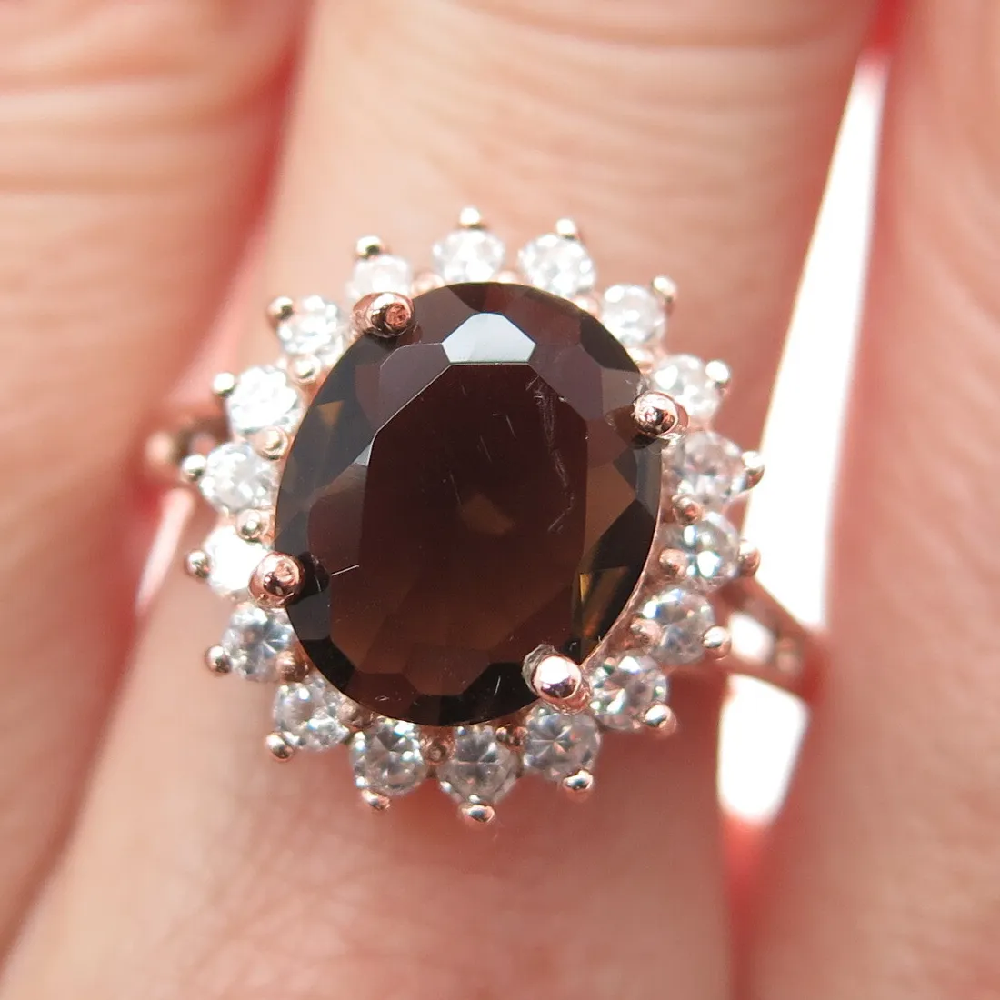 Authentic Smoky Quartz & Citrine Convergence Ring: Grounding Protection & Abundance