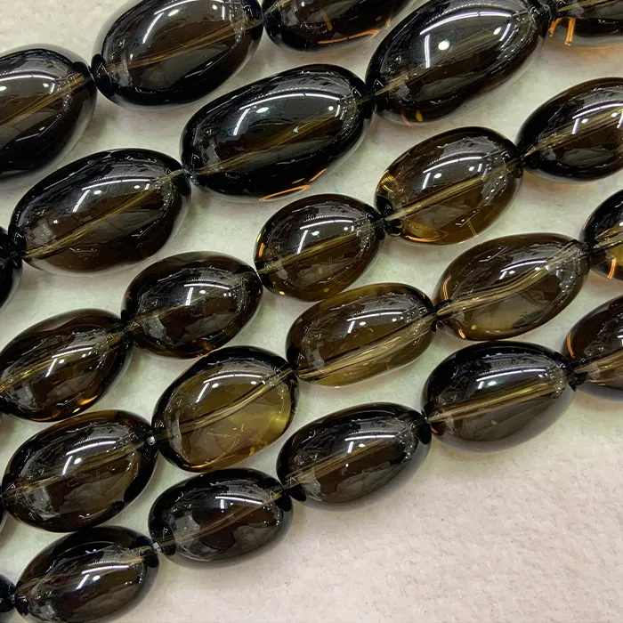 Authentic Natural Oval Smoky Quartz Beads For Jewelry Making Beads Freeform Irregular Beads Bracelet Necklace 15'' Diy Beads