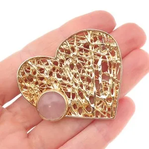 Authentic The Eternal Heart of Dawn Rose Quartz Golden Amulet
