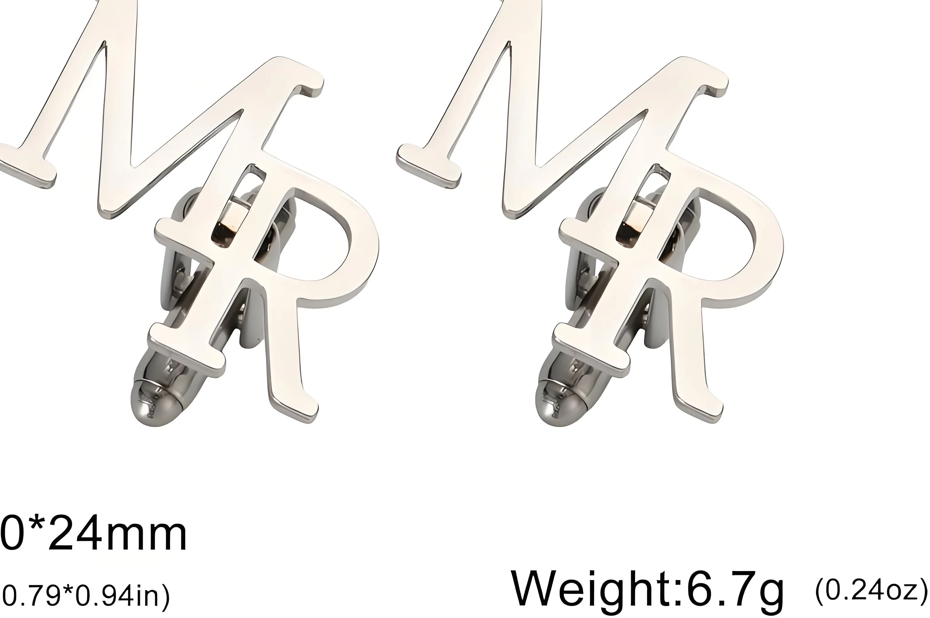 Authentic Custom Gold- Plated Mr Cufflinks & Lapel Pin, Personalized Monogram Jewelry, Ideal, Formal &