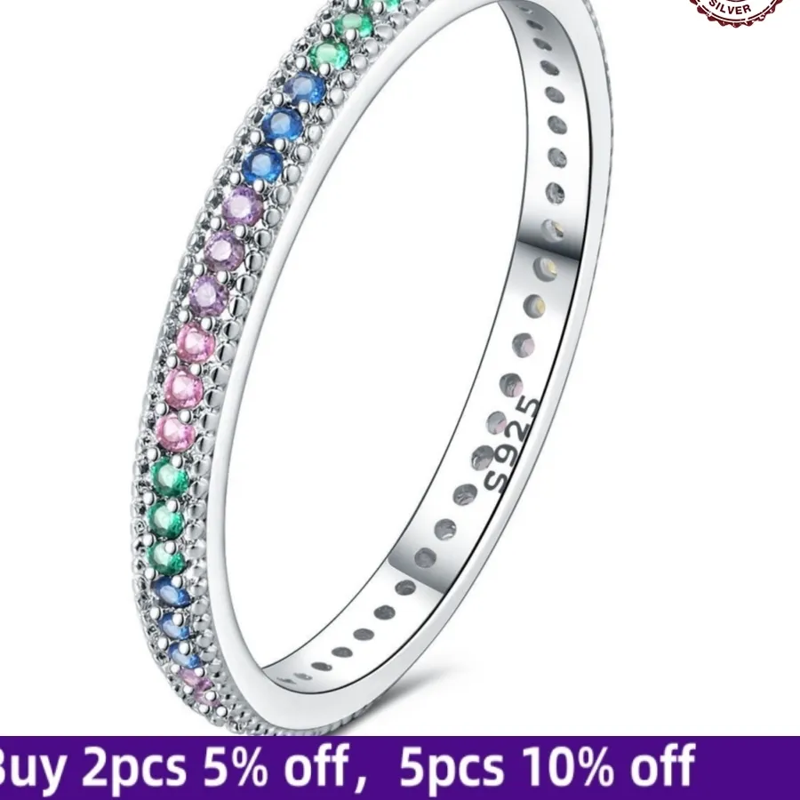 Authentic Cycuff Real 925 Sterling Silver Zircon Close Rings Charms Rings Original Female Jewelry Making
