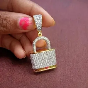 Authentic Enchanted Lock of Light – 2‑Carat Moissanite Pendant in 14K Gold‑Plated Silver