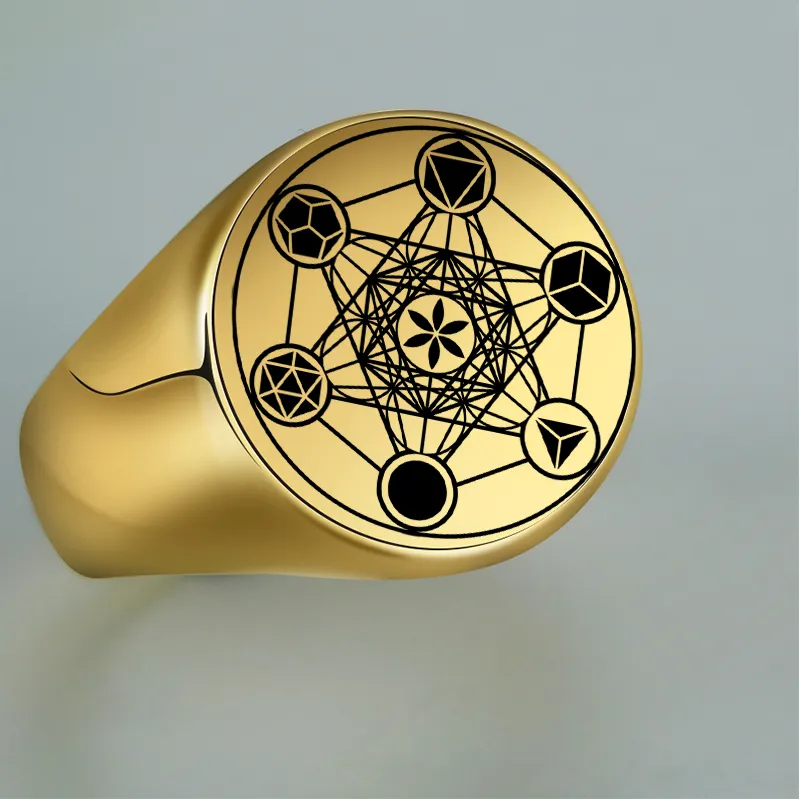 Authentic Archangel Metatron Seal Of Life Sacred Geometry Talisman Ring