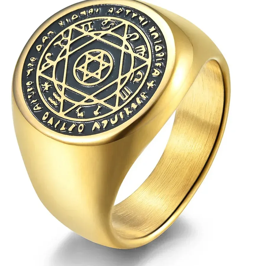 Authentic The Seal Of Woven Rings Pentagram Of Solomon Hexagram Talisman Ring