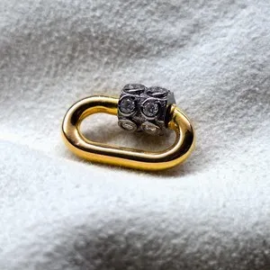Authentic The Golden Cipher: Two-Tone CZ Lock Charm