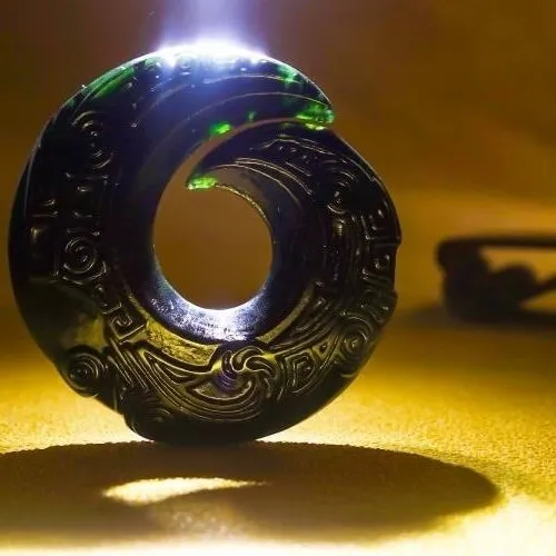 Authentic Talisman Of The Flowing River Ink Jade Pendant For Fortune And Safe Passage