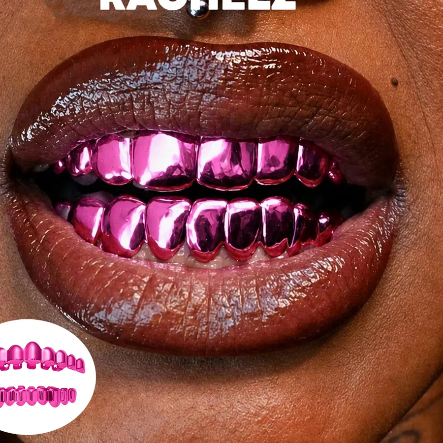 Authentic Radiant Pink Mirror Dental Grills Of Bold Expression