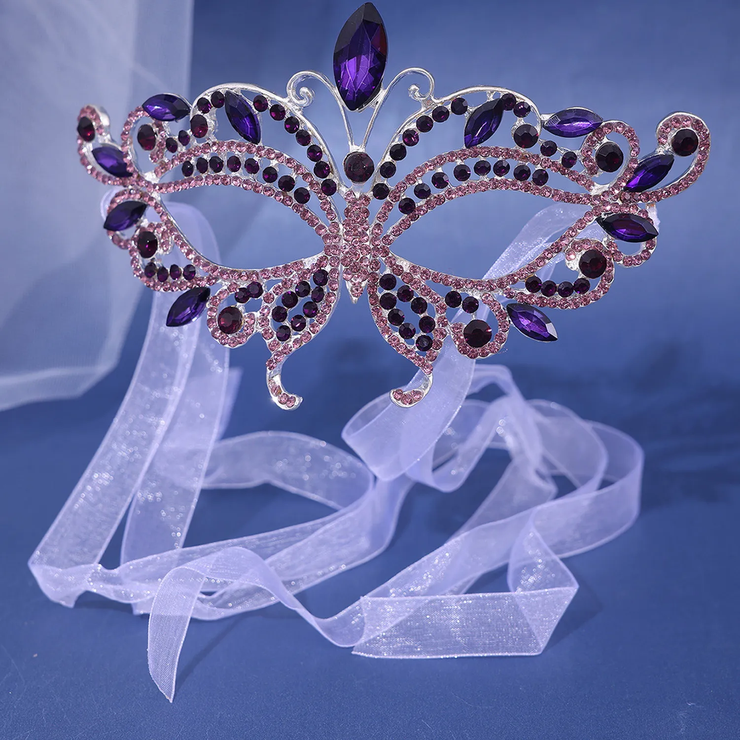 Authentic Stage Performance Masquerade Mask With Rhinestone Fancy Mask Evening Mask For Masquerade Ball Banquet Cosplay Jewelry Mask
