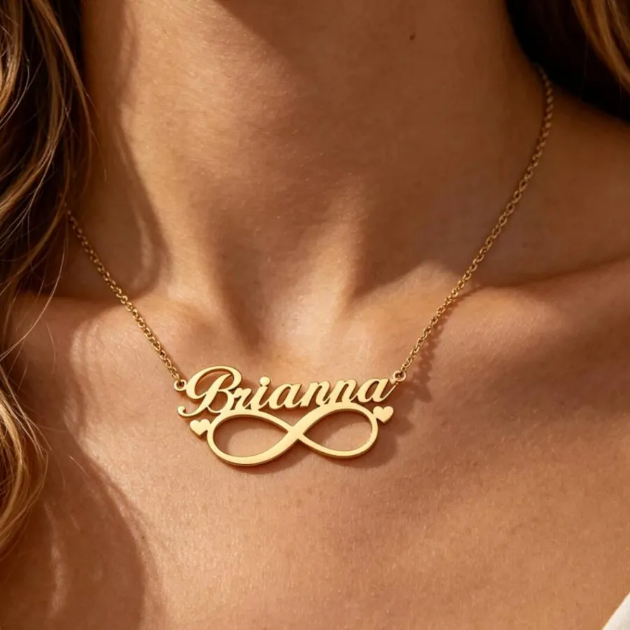 Authentic Infinite Love's Embrace A Personalized Gold- Plated Talisman