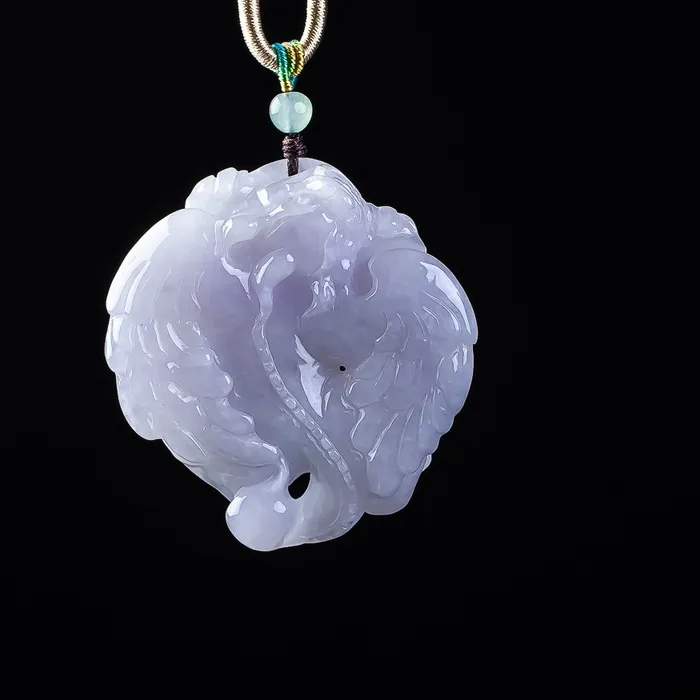 Authentic Natural Burmese A- Grade Ruyi Pixiu, Violet Pendant, Jadeite Ornament