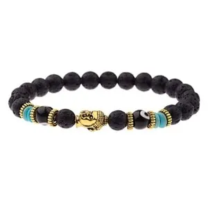 Authentic Charm Buddha Evil Eye Bracelet for Women Men Round Chakra Stone Beads Jewelry