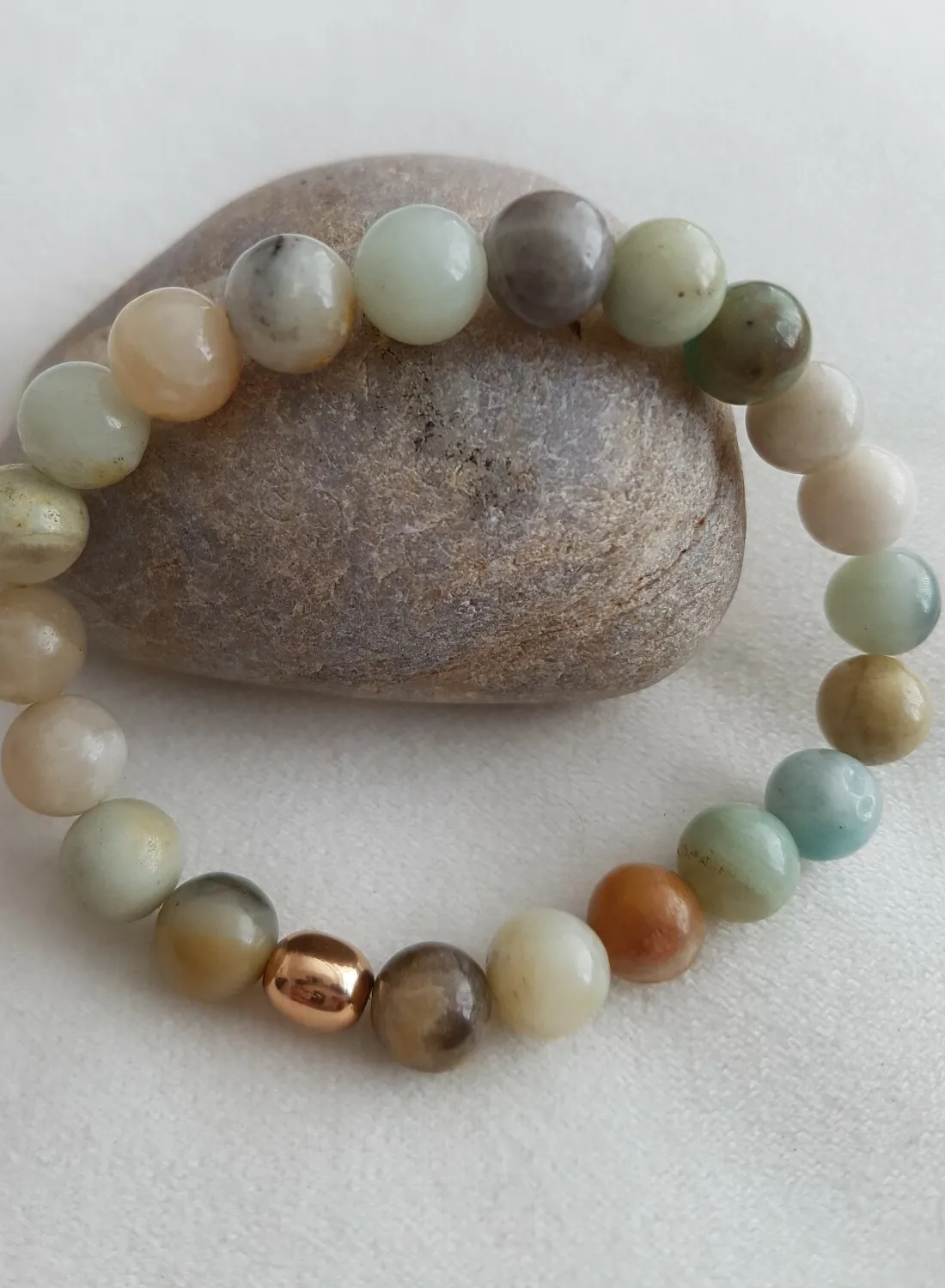 Authentic The Amazonite and Rose Gold Sacred Chakra Alignment Bracelet