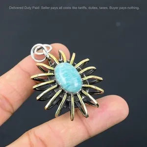 Authentic Heart Chakra Harmony: Amazonite's Soothing Balm in 18K Gold Plated Elegance
