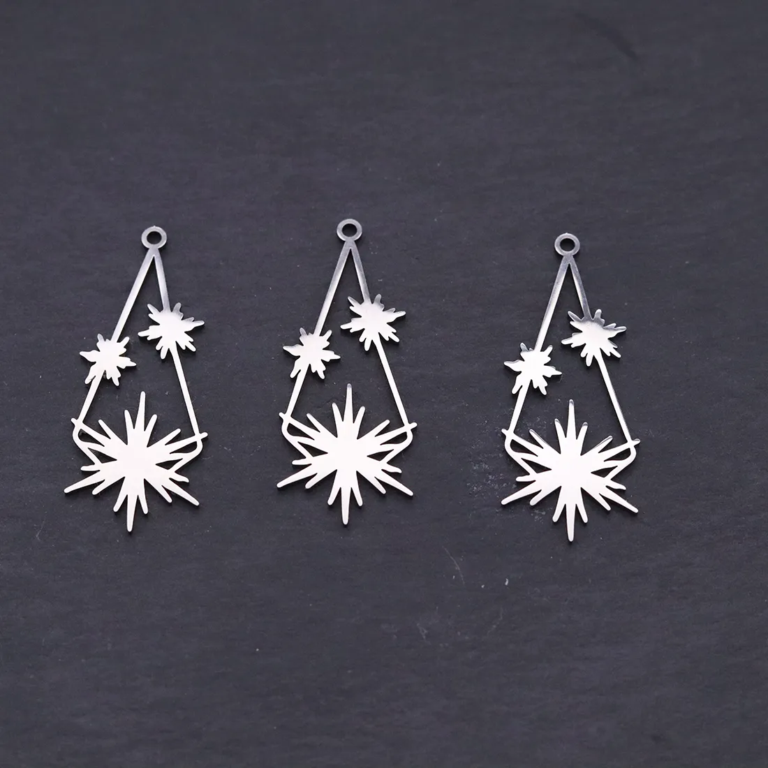 Authentic Celestial Burst Star Talisman Trio Charms For Sacred Jewelry Crafting