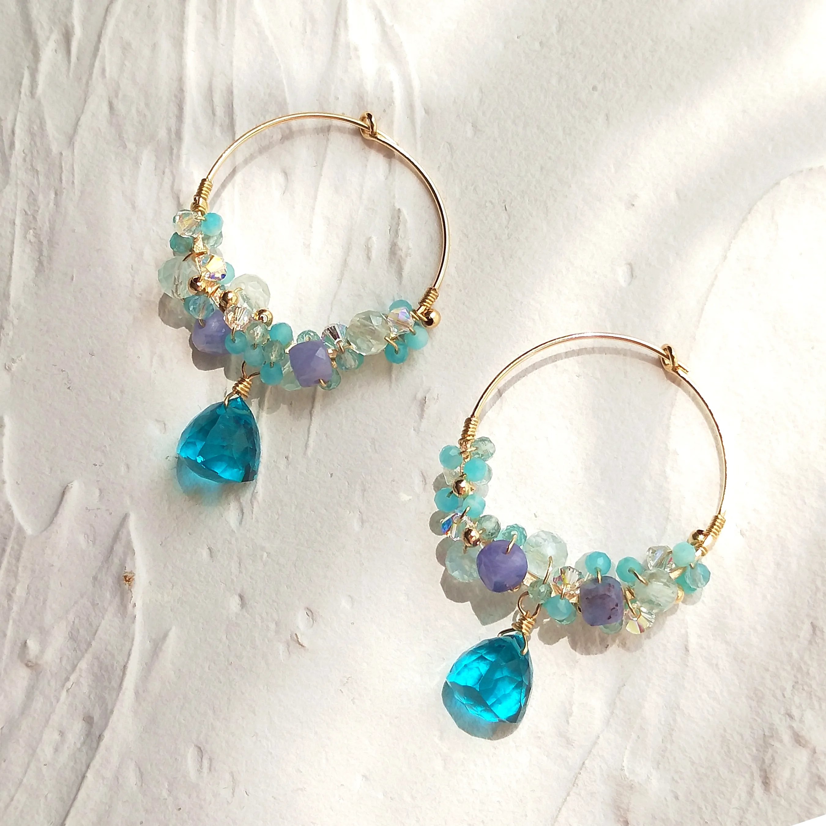 Authentic Celestial Hoops Of Tranquil Waters And Golden Light