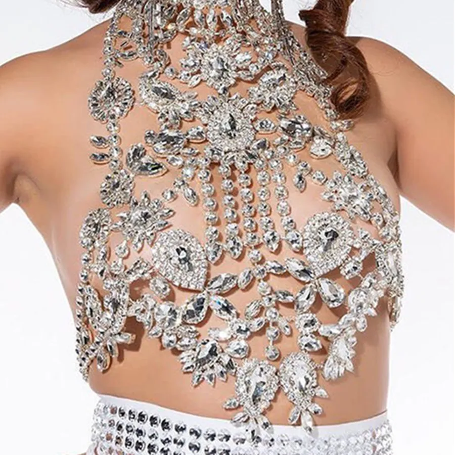 Authentic Celestial Aurora Rhinestone Body Chain Gold- Plated Goddess Chain