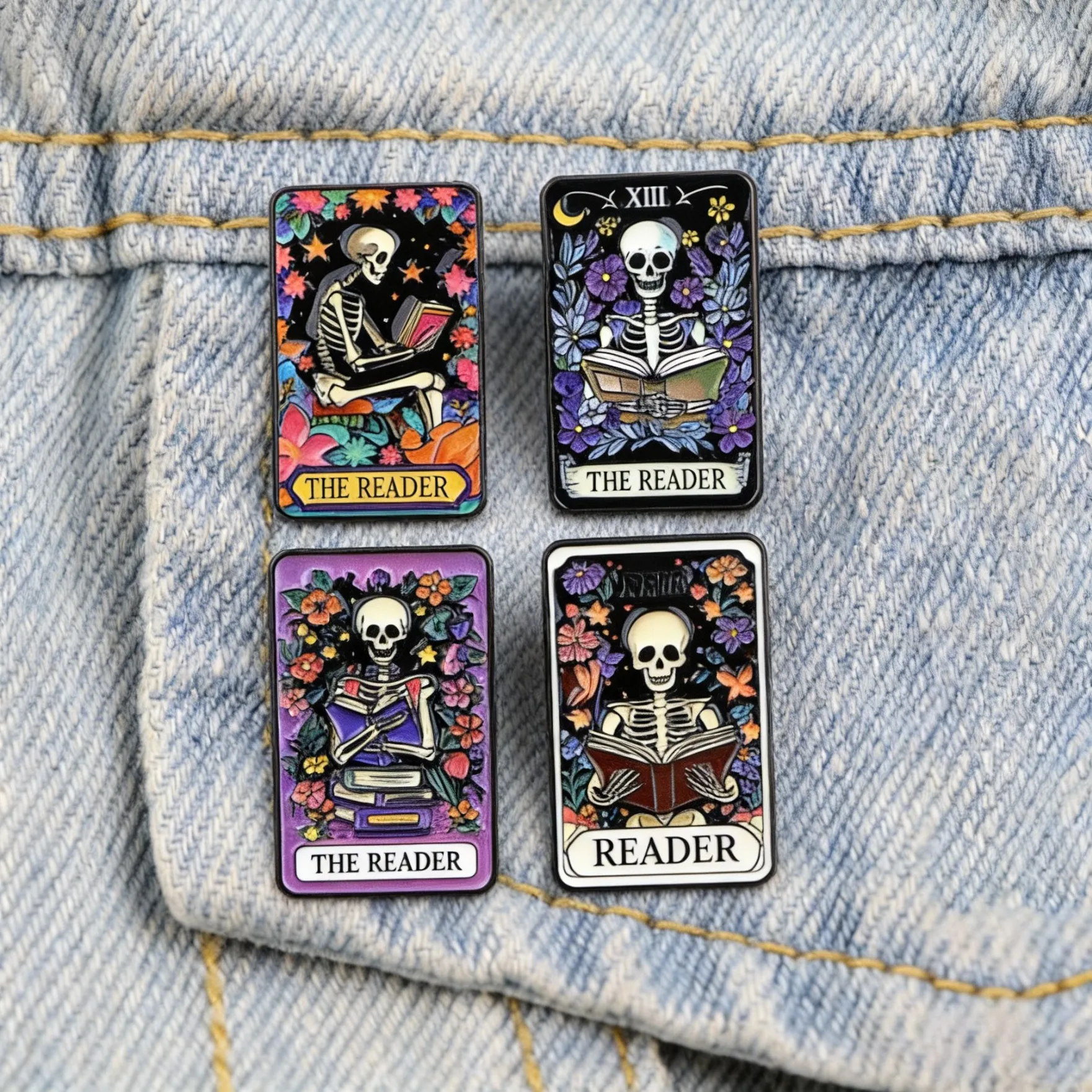 Authentic The Reader Tarot Enamel Pin A Memento Mori Talisman For The Seeker Of Hidden Truths