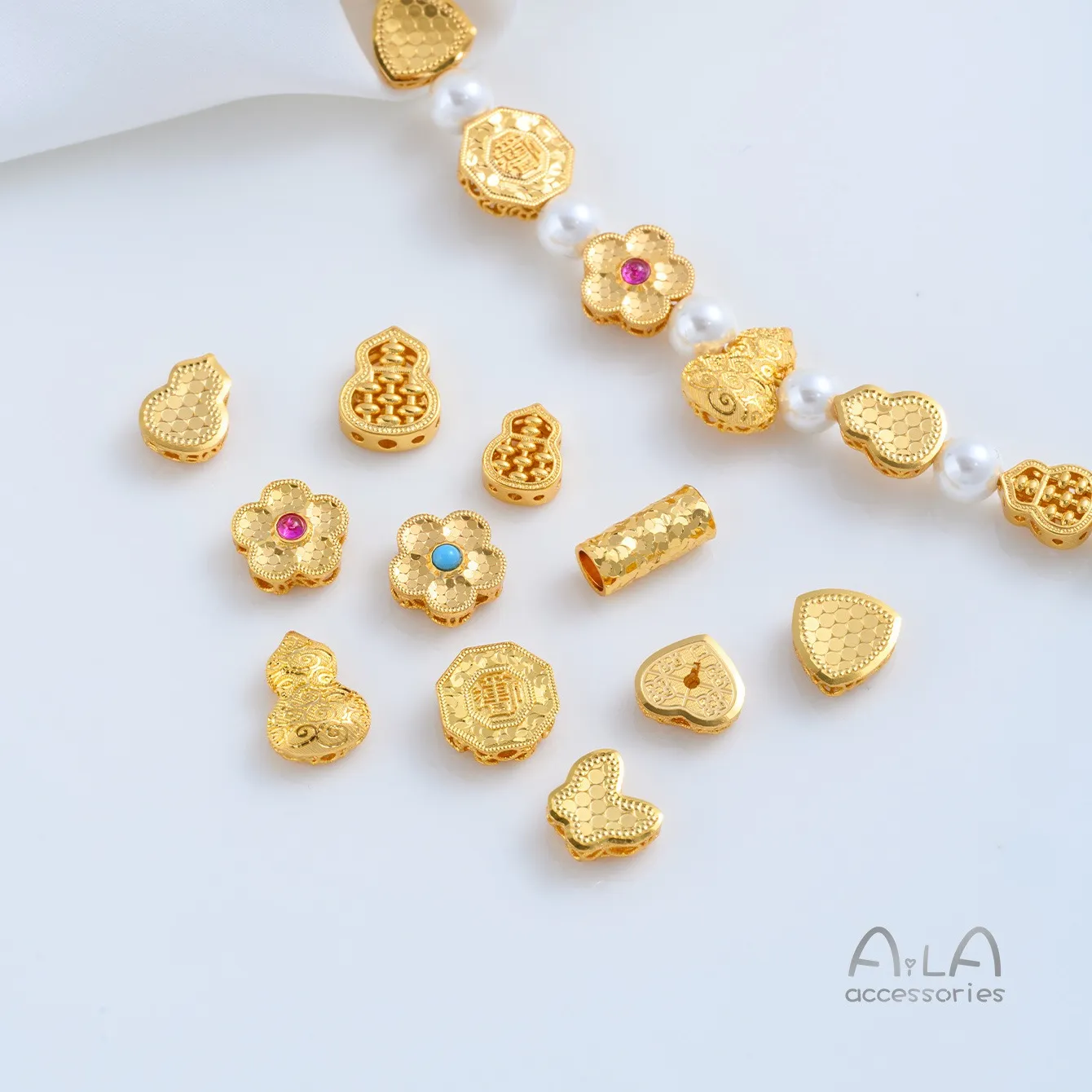 Authentic Whispers Of The Garden The Enchanted Gold- Plated Spacer Bead Collection