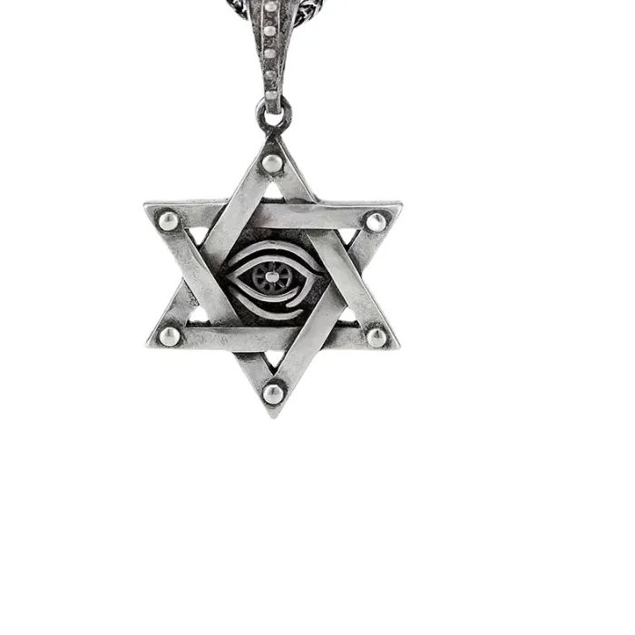 Authentic The Eye Of Horus & Hexagram Amulet Necklace Sacred Wisdom Of Solomon