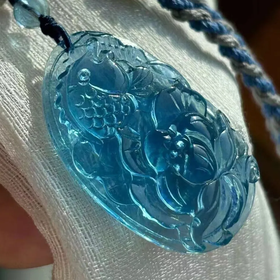 Authentic Tide Of Tranquility Brazilian Aquamarine Oval Pendant Of Serene Waters