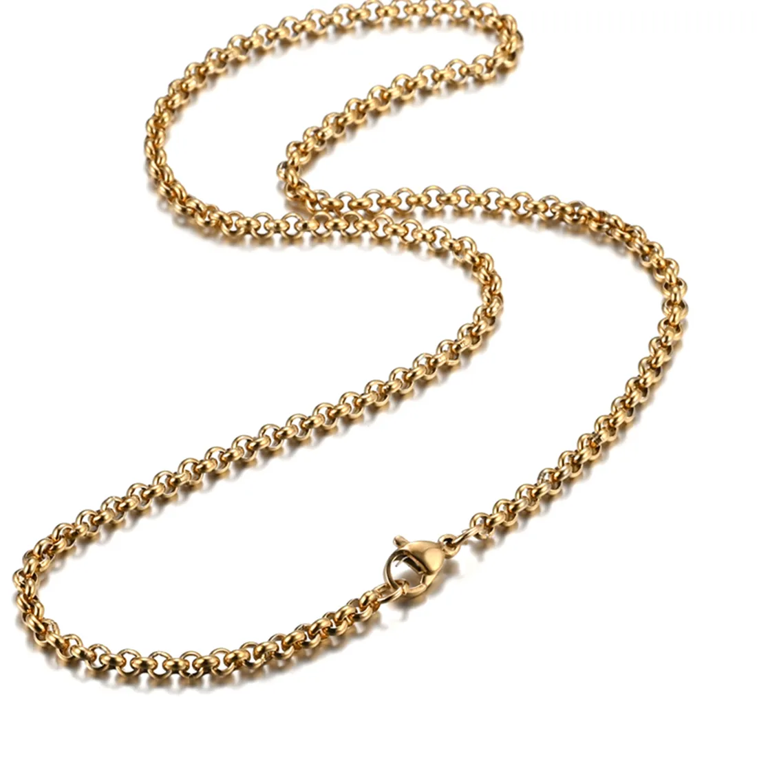 Authentic 3 Colors Width 3Mm Round Pearl Chain Loop Cable Link Different Size Diy Jewelry Accessories