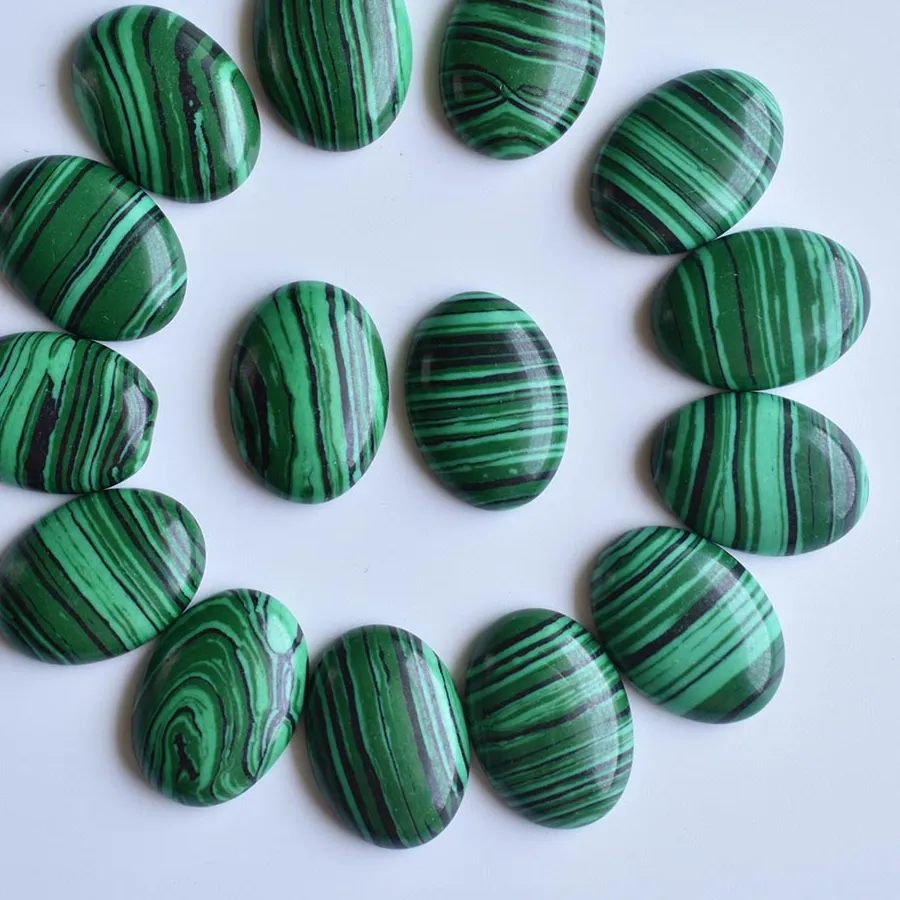 Authentic Good Quality Malachite Stone Oval Cab Cabochon For Jewelry Accessories 18X25Mm 30Pcs Free