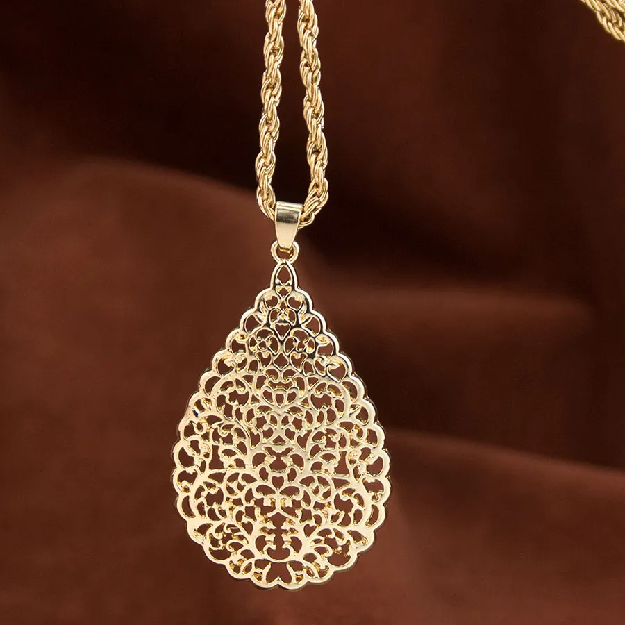 Authentic Whisper Of The Oasis The Arabesque Water Droplet Talisman Necklace